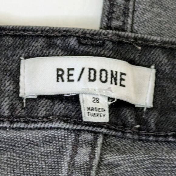 RE/DONE '70s Stovepipe 28 Black High Rise Raw Hem Vintage Revival Grunge Denim - Picture 2 of 12